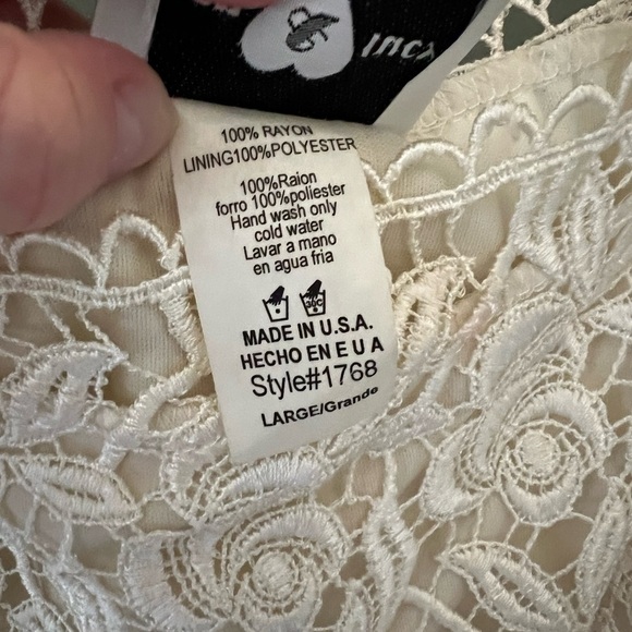 Vintage Joan&Lucy embroidered overlay tank fully lined size large cream - Picture 9 of 9